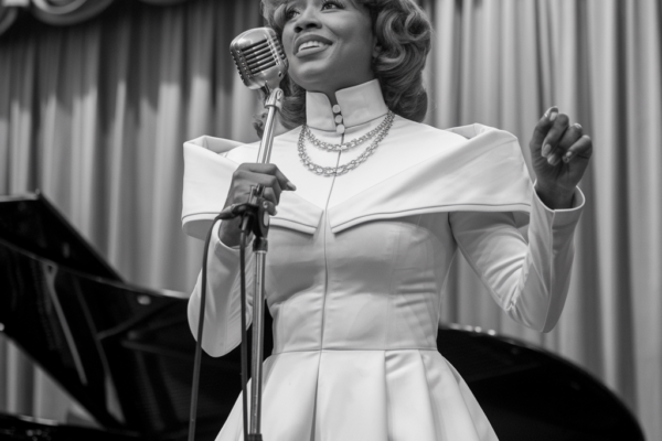 Portrait of jazz singer Adelaide Hall performing on stage