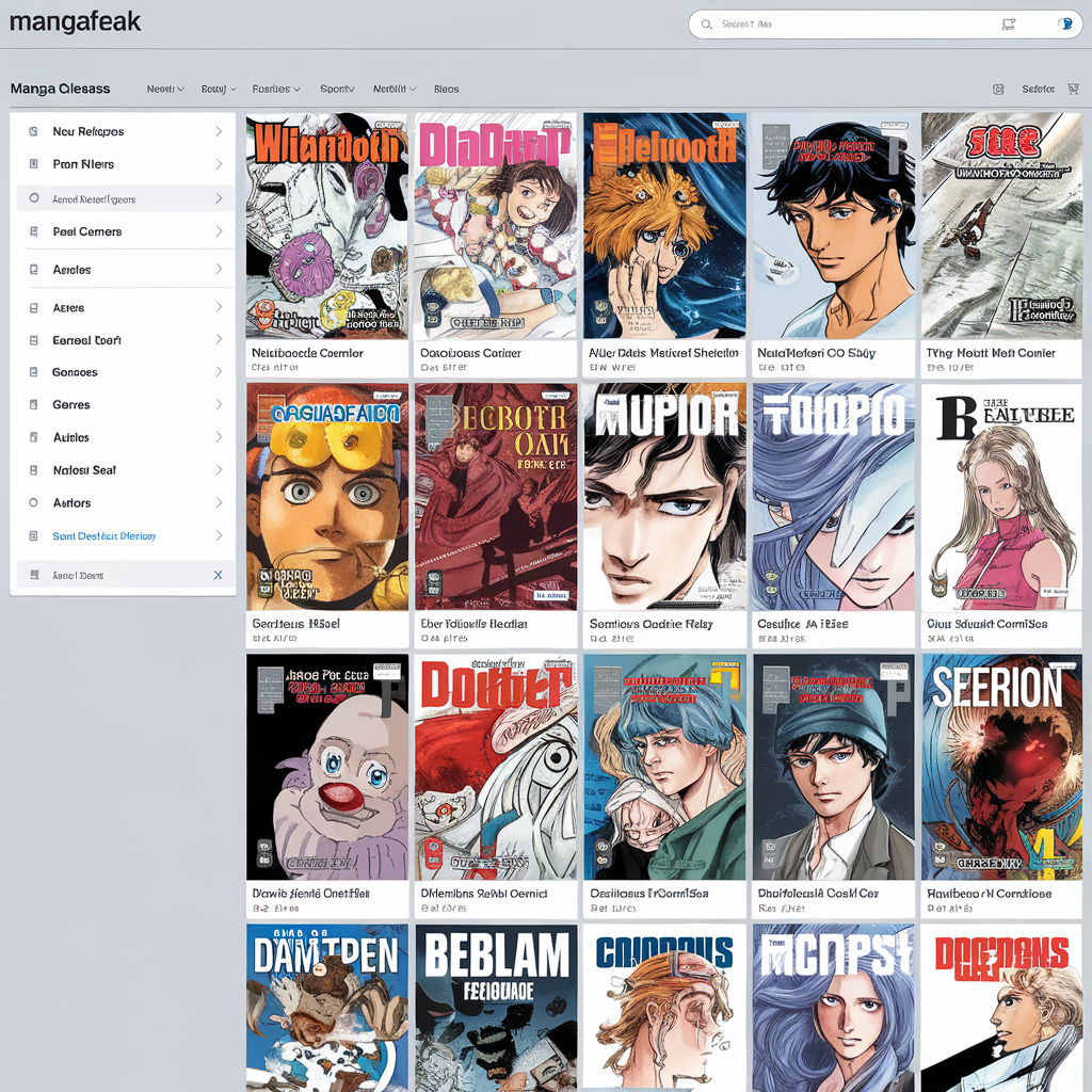 Mangafreak website interface showcasing manga comics.