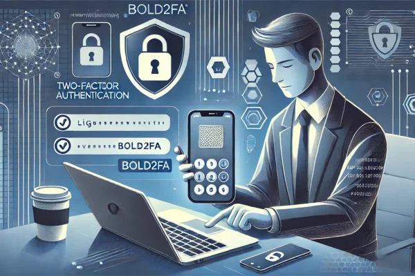 A detailed visualization of bold2fa's two-factor authentication process for enhanced cybersecurity.