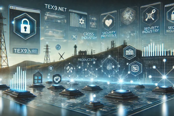 Tex9.net in action, highlighting its interface, security features, and diverse applications across industries.