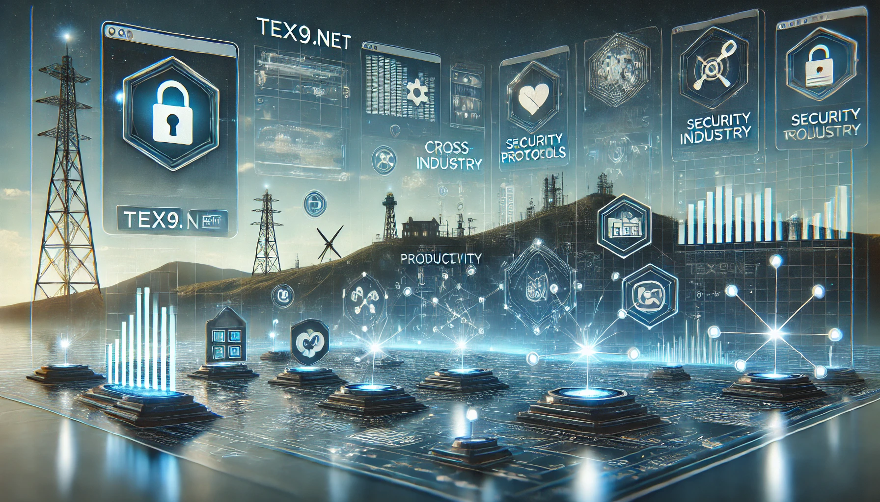 Tex9.net in action, highlighting its interface, security features, and diverse applications across industries.