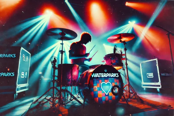 Waterparks band performing on stage with an artistic theme highlighting mystery and energy.