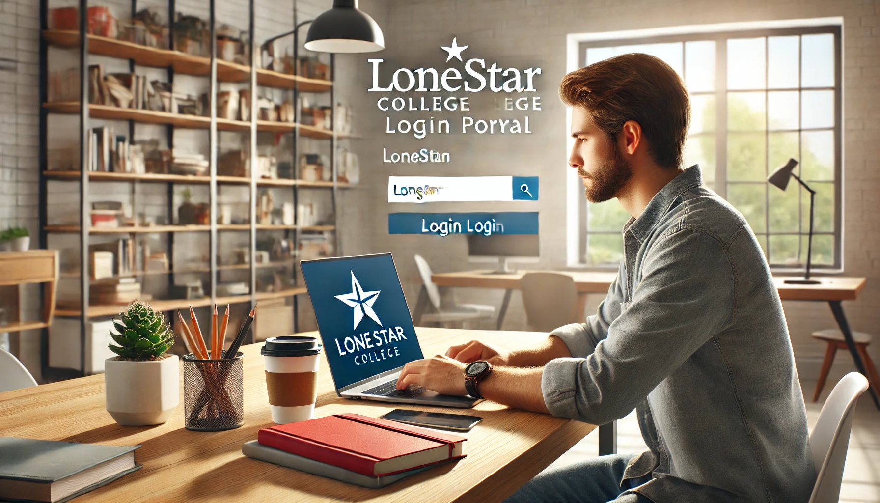 Lone Star College student accessing the Lonestar Login portal on a laptop, featuring a seamless and secure process.