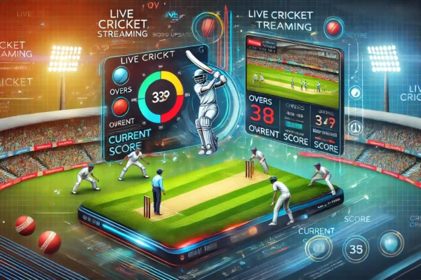 Touchcric live streaming and score updates interface