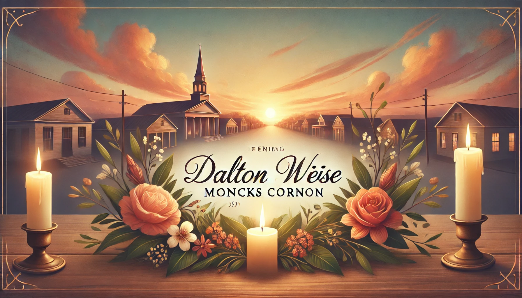 Dalton Weise Moncks Corner Obituary" featuring soft candlelight and heartfelt imagery.