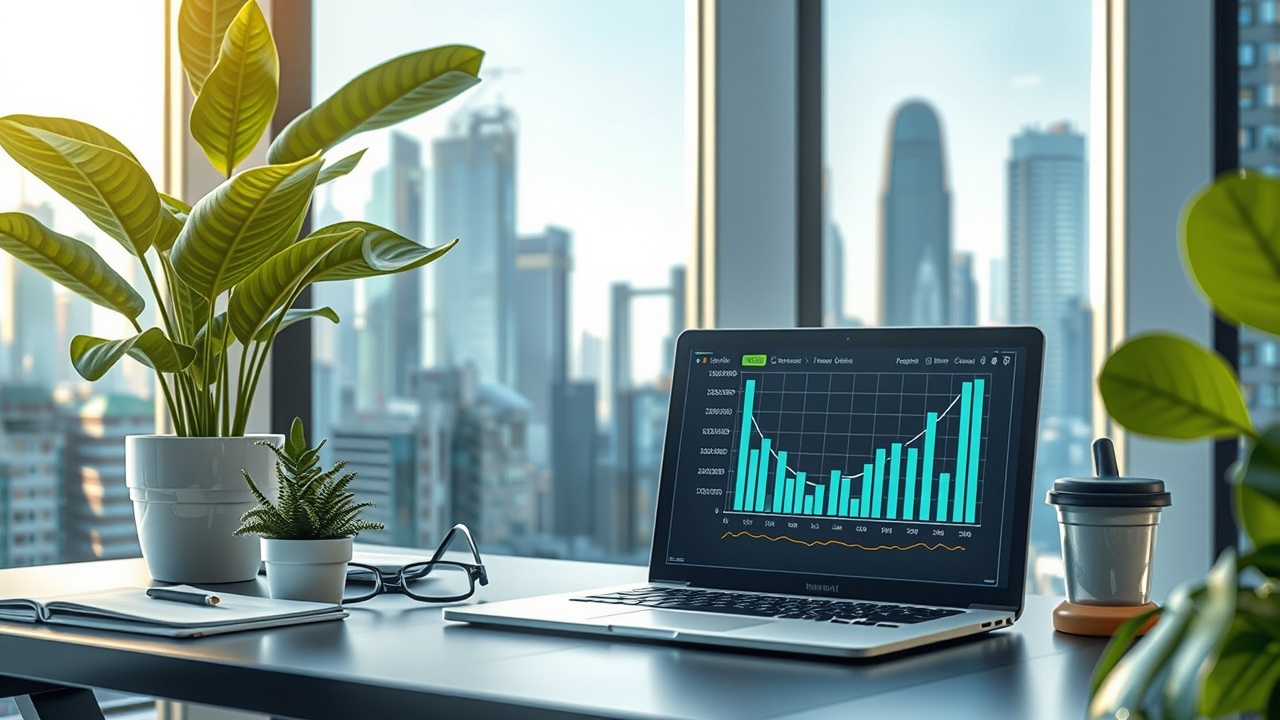 Financial growth concept with a focus on "Lessinvest" strategies for low-risk investing and sustainable returns.