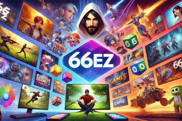 games displayed on a digital screen with "66ez" branding.