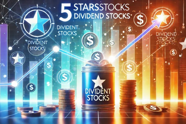 Graph of rising dividends with "5starsstocks.com dividend stocks" highlighted.