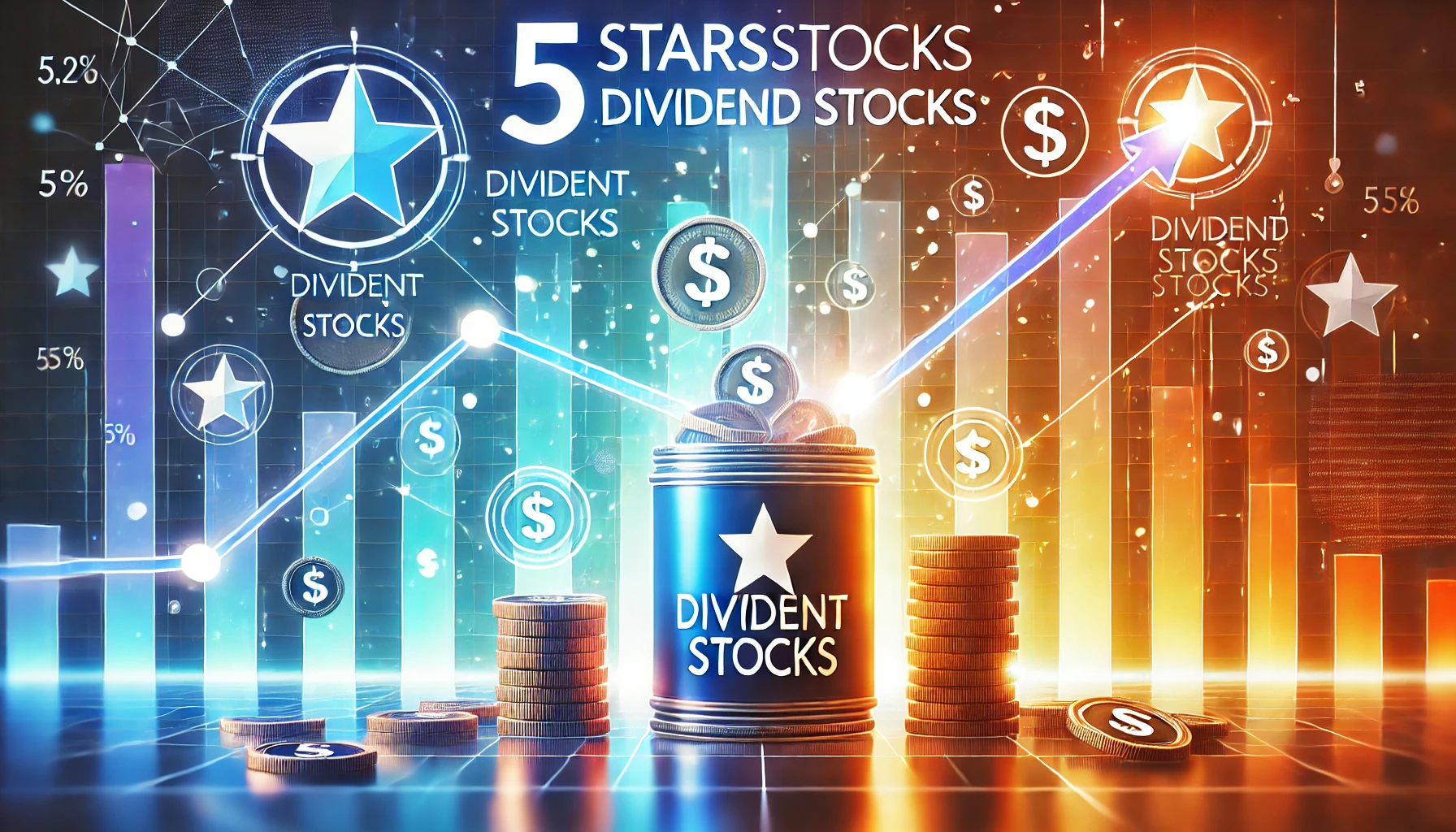 Graph of rising dividends with "5starsstocks.com dividend stocks" highlighted.