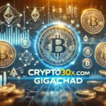 crypto trends with "crypto30x.com gigachad" as the centerpiece.