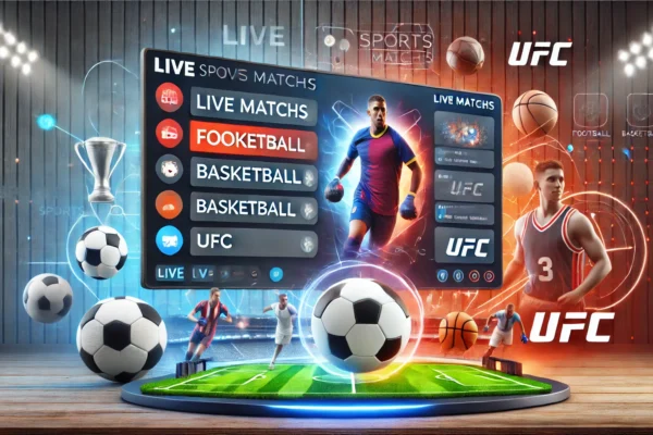 sports streaming platform with a user-friendly interface showing live matches.