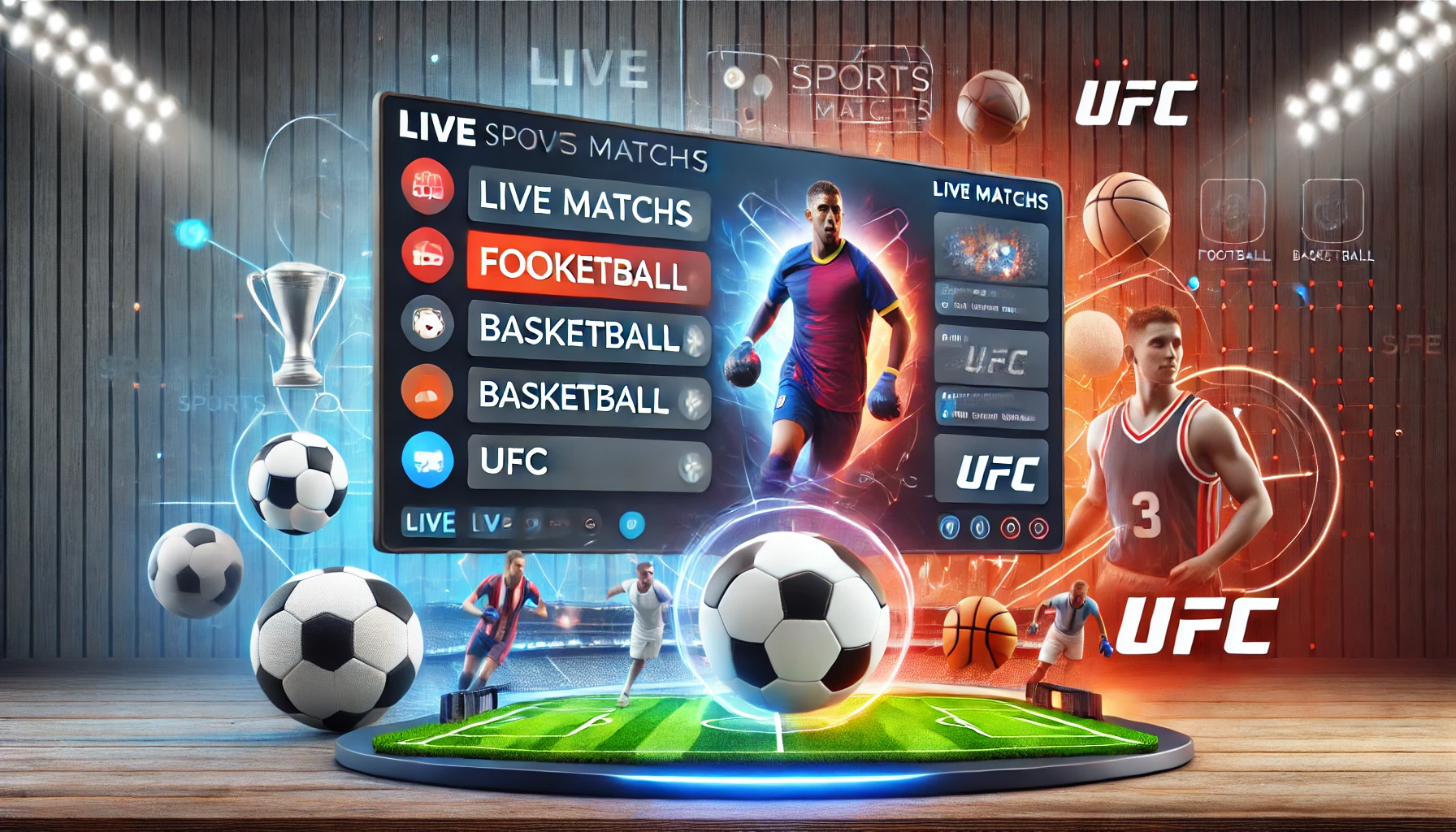 sports streaming platform with a user-friendly interface showing live matches.