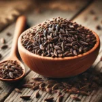 caraway seeds with a wooden spoon